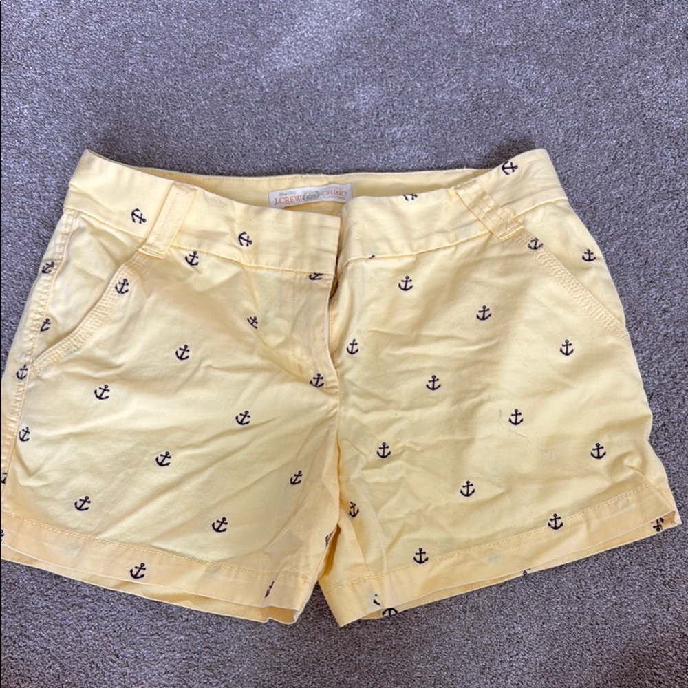 J. Crew Yellow Bermuda Shorts Nautical Print
